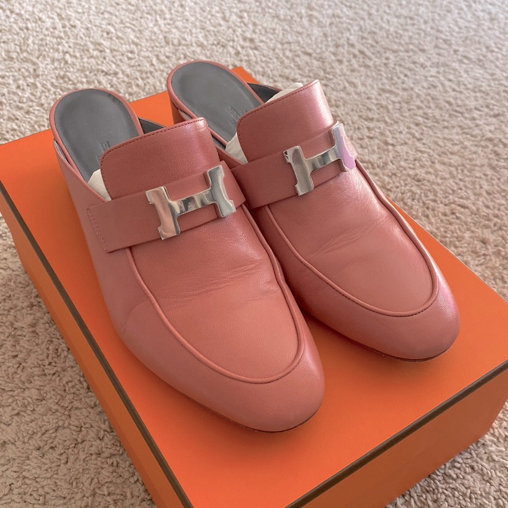 Goatskin Paradis Mules 36 Pink